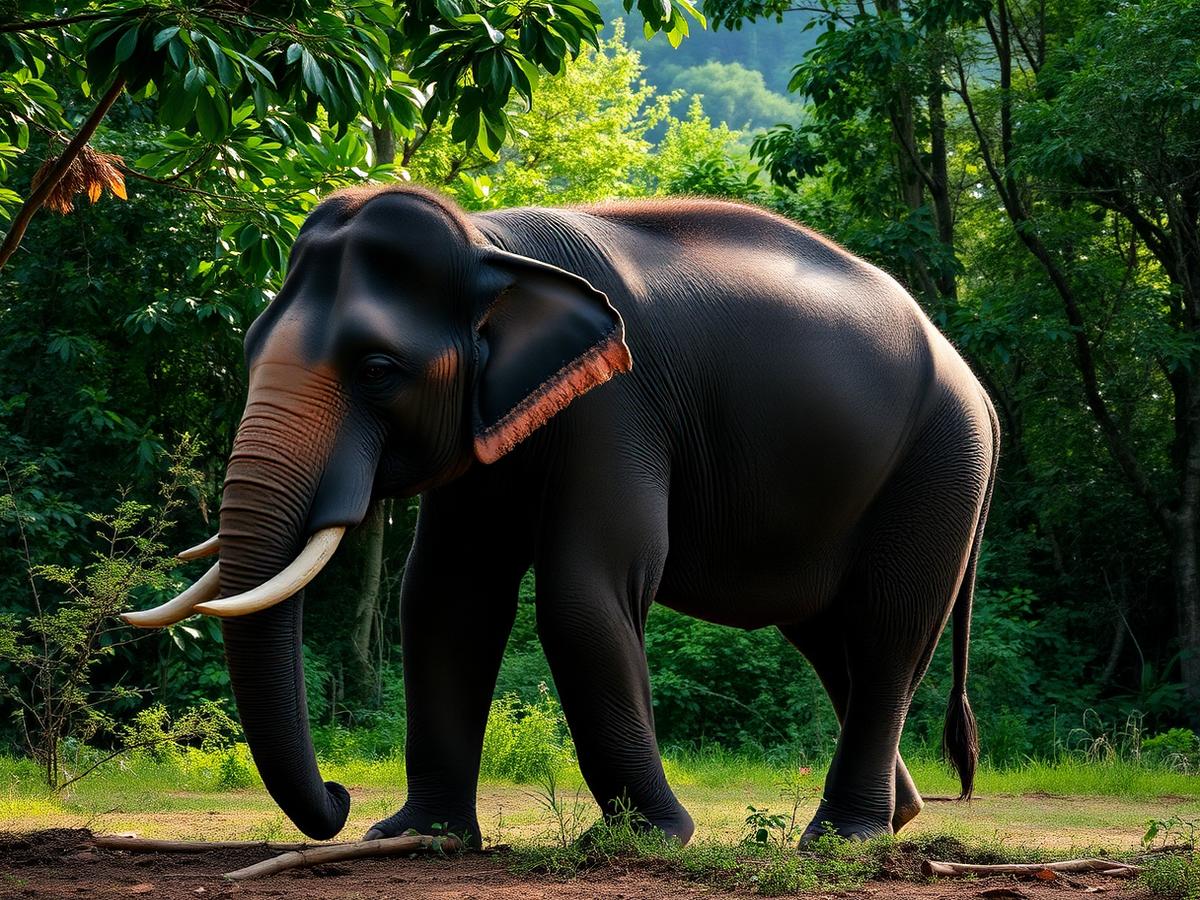 Elephant in the jungle near Vang Vieng